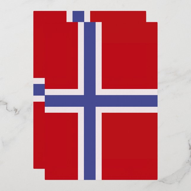 Norwegische Flagge Folieneinladung (Vorderseite/Rückseite)