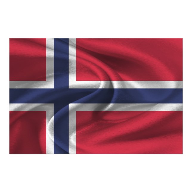 Norwegische Flagge Fotodruck (Vorne)