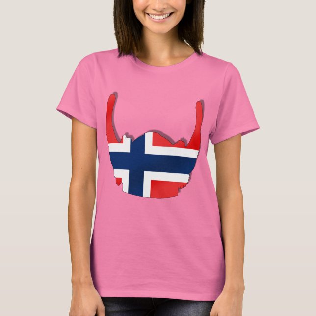 Norwegische Flagge für den Stachelhelm T-Shirt (Vorderseite)