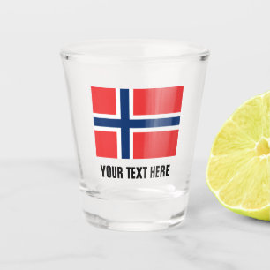 Norwegische Flagge für Trinkwasser Schnapsglas