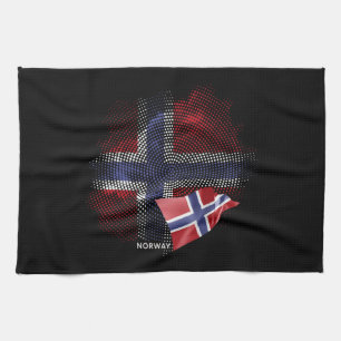 Norwegische Flagge Geschirrtuch