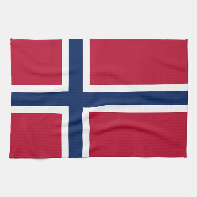 Norwegische Flagge Geschirrtuch (Horizontal)