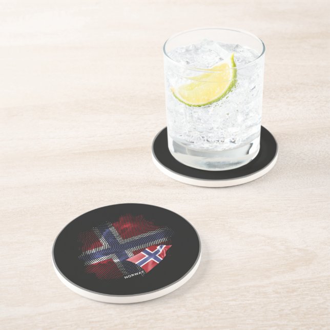 norwegische Flagge Getränkeuntersetzer (Seite)