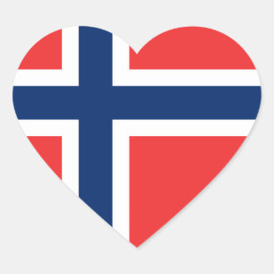 Norwegische Flagge Herz-Aufkleber