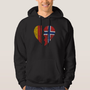 Norwegische Flagge Herz Deutschland Norwegen Flagg Hoodie