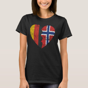Norwegische Flagge Herz Deutschland Norwegen Flagg T-Shirt