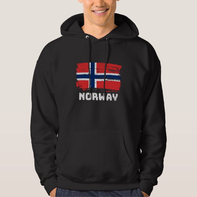 Norwegische Flagge Hoodie (Vorderseite)