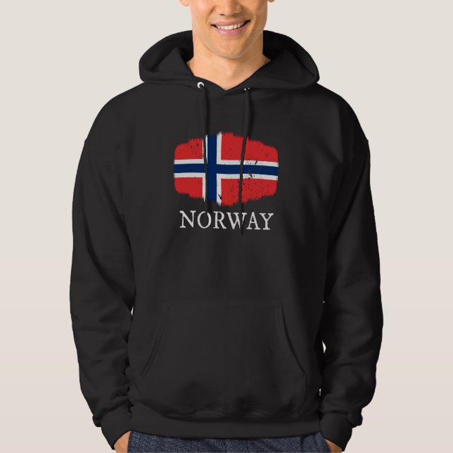 Norwegische Flagge Hoodie (Vorderseite)