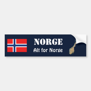 Norwegische Flagge + Karte Autoaufkleber