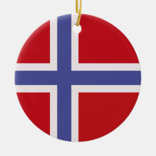 Norwegische Flagge Keramik Ornament