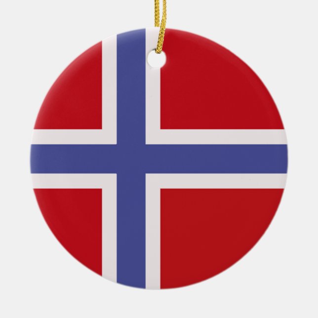 Norwegische Flagge Keramik Ornament (Vorne)