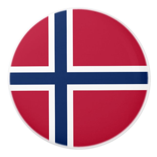 Norwegische Flagge Keramikknauf (Vorderseite)