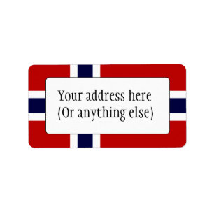 Norwegische Flagge - Kongeriket Norge - Norsk Flag Adressaufkleber