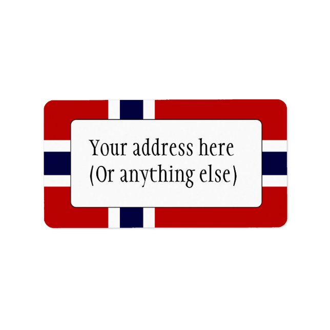 Norwegische Flagge - Kongeriket Norge - Norsk flag Adressaufkleber (Vorne)
