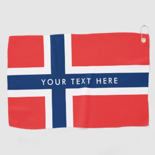 Norwegische Flagge kundenspezifischen Golf Golfhandtuch