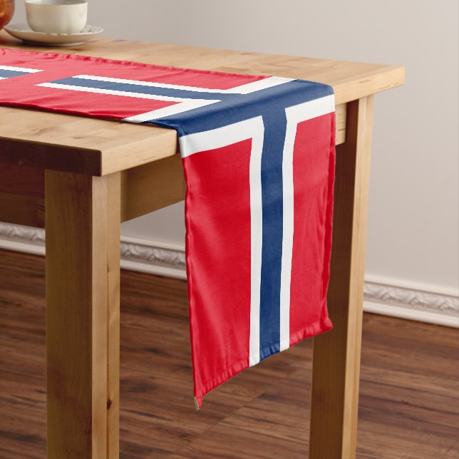 Norwegische Flagge Kurzer Tischläufer (Beispiel)