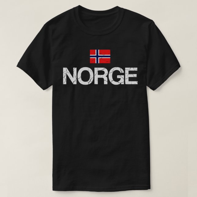Norwegische Flagge Langschläfer T-Shirt (Design vorne)