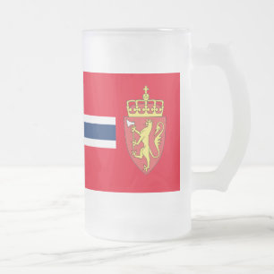 Norwegische Flagge Mattglas Bierglas