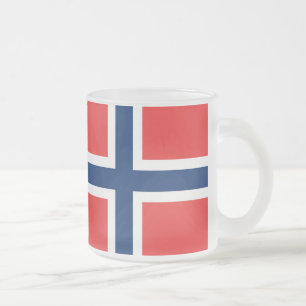 Norwegische Flagge Mattglastasse
