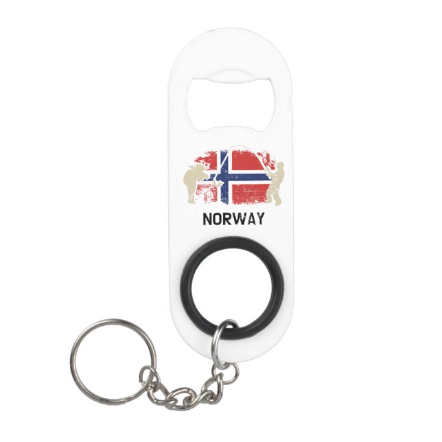 Norwegische Flagge Mini Flaschenöffner (Vorderseite)