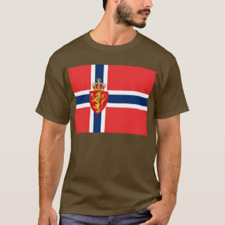 Norwegische Flagge mit Wappen/Odee T-Shirt