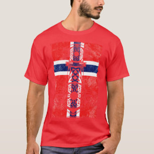 Norwegische Flagge Mjlnir T-Shirt