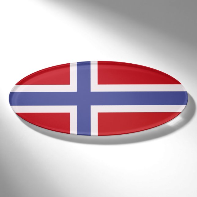 Norwegische Flagge Namenschild (Vorderseite)