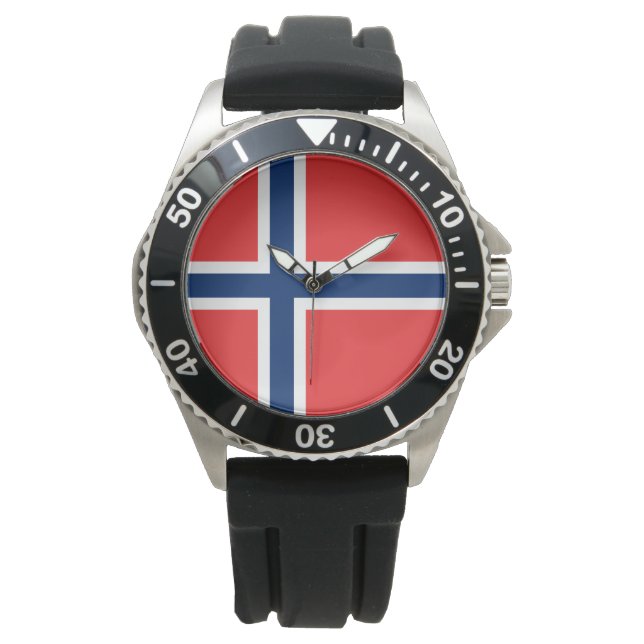 Norwegische Flagge (Norwegen) Armbanduhr (Vorderseite)