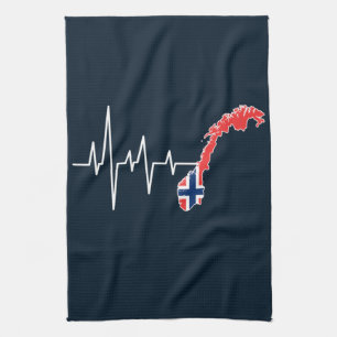 Norwegische Flagge Norwegen Flagge Norge Herzschla Geschirrtuch