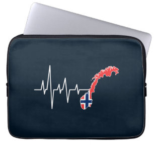 Norwegische Flagge Norwegen Flagge Norge Herzschla Laptopschutzhülle