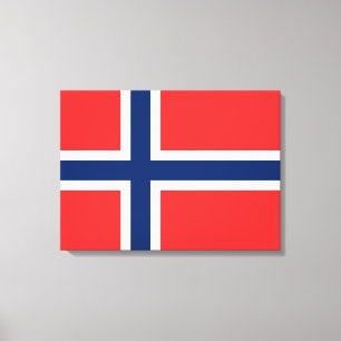 Norwegische Flagge (Norwegen) Leinwanddruck