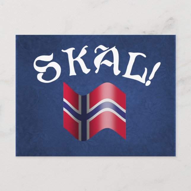 Norwegische Flagge Norwegen Trinkstoß Toast Postkarte (Vorderseite)