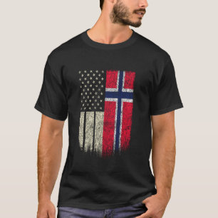 Norwegische Flagge Norwegen USA Preis T-Shirt