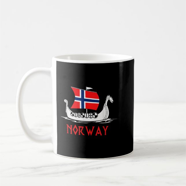 Norwegische Flagge Norwegen Wikinger Norwegen Kaffeetasse (Links)