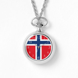 norwegische Flagge, norwegische Flagge, nordische  Armbanduhr