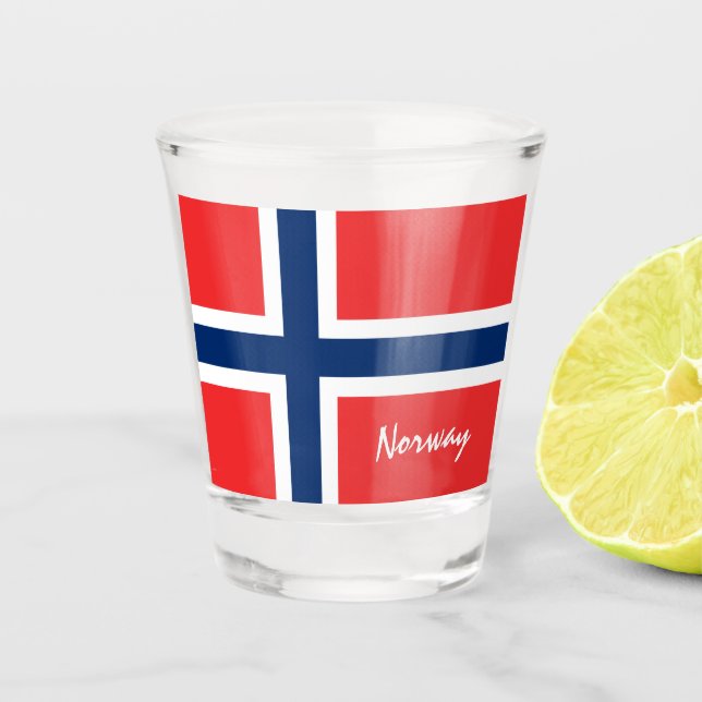 Norwegische Flagge / Norwegischer Landpatriot / Sp Schnapsglas (Vorderseite)