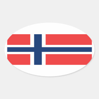Norwegische Flagge Ovaler Aufkleber