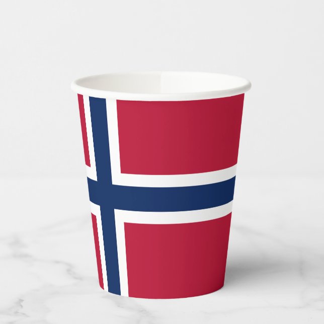Norwegische Flagge Pappbecher (Links)