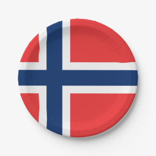 Norwegische Flagge Pappteller
