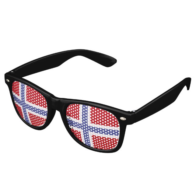 Norwegische Flagge Partybrille (Schrägansicht)