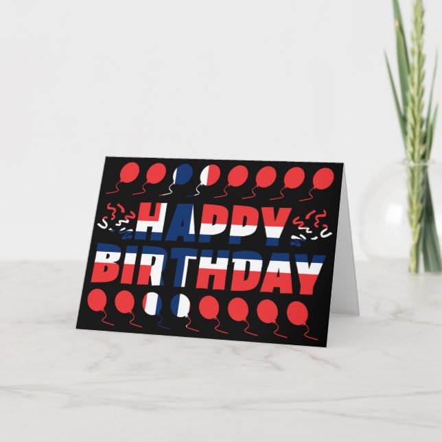 Norwegische Flagge Patriotic Geburtstag Karte (Vorderseite)