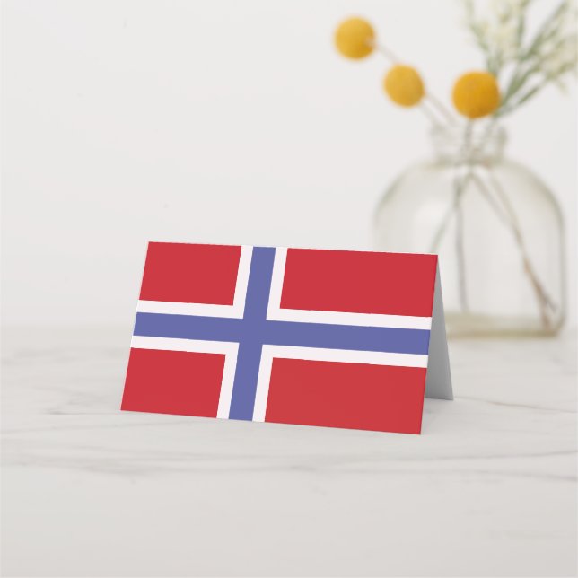 Norwegische Flagge Platzkarte (Vorderseite)