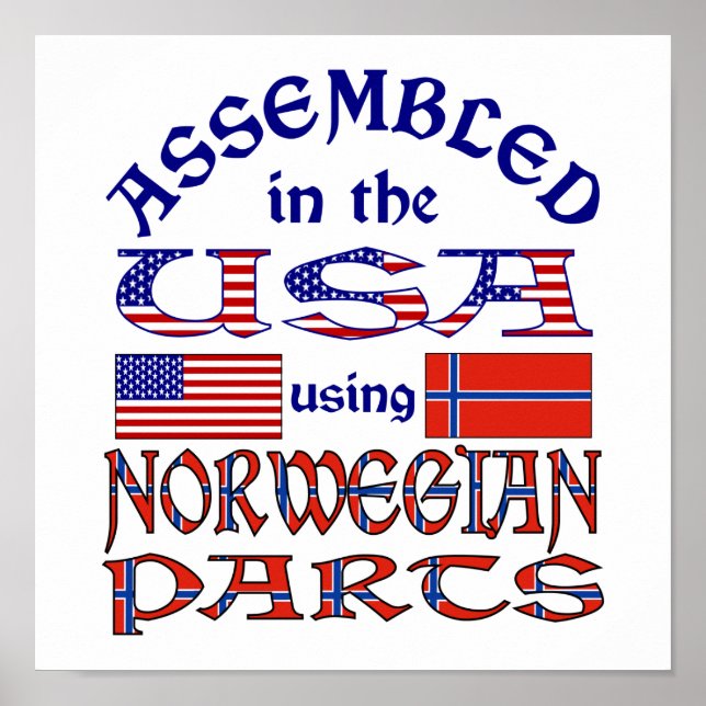 Norwegische Flagge Poster (Vorne)