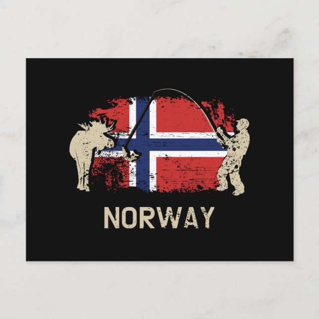 Norwegische Flagge Postkarte (Vorderseite)