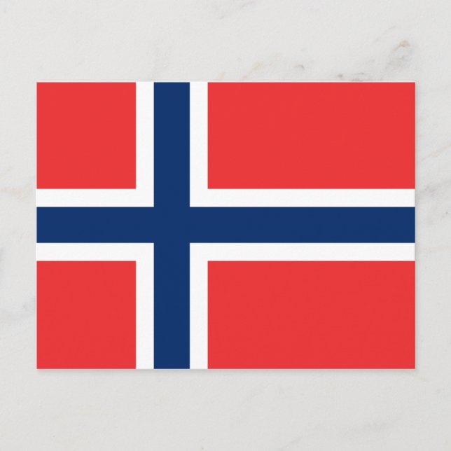 Norwegische Flagge Postkarte (Vorderseite)