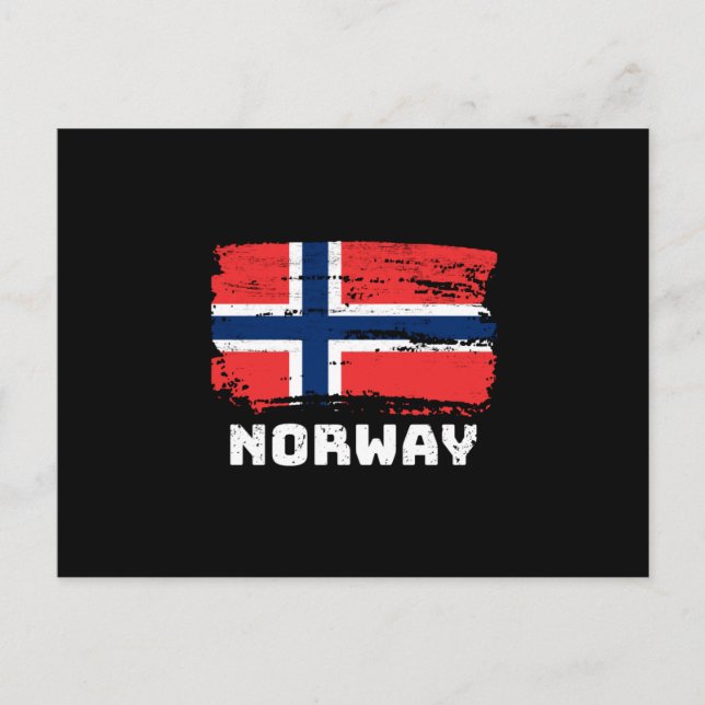 Norwegische Flagge Postkarte (Vorderseite)