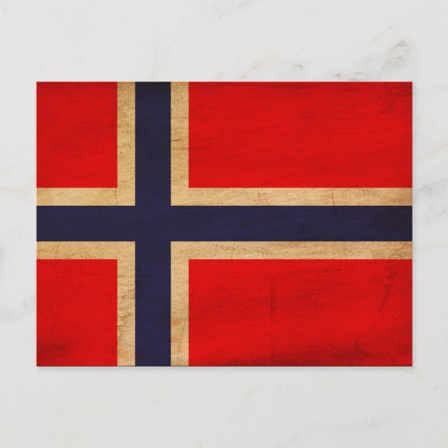 Norwegische Flagge Postkarte (Vorderseite)