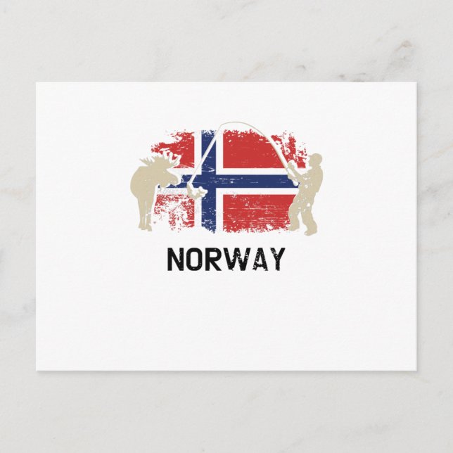 Norwegische Flagge Postkarte (Vorderseite)