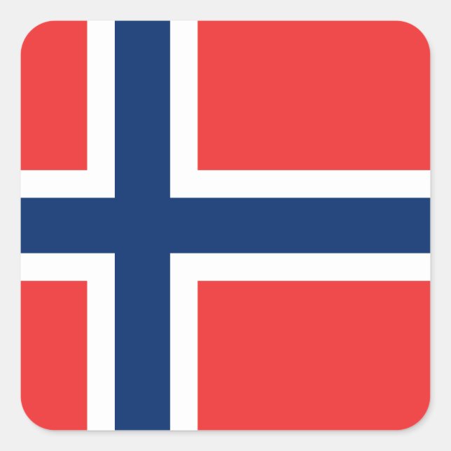 Norwegische Flagge Quadratischer Aufkleber (Vorderseite)