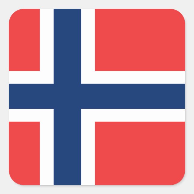 Norwegische Flagge Quadratischer Aufkleber (Vorderseite)